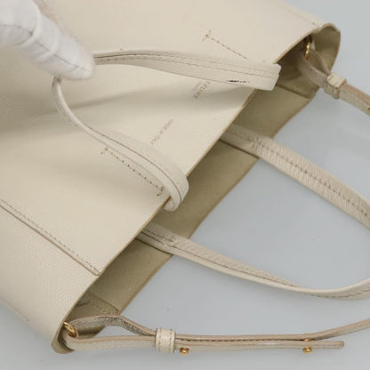 Celine Vertical Cabas Tote Leather, WHITE, LEATHER, Tote bag