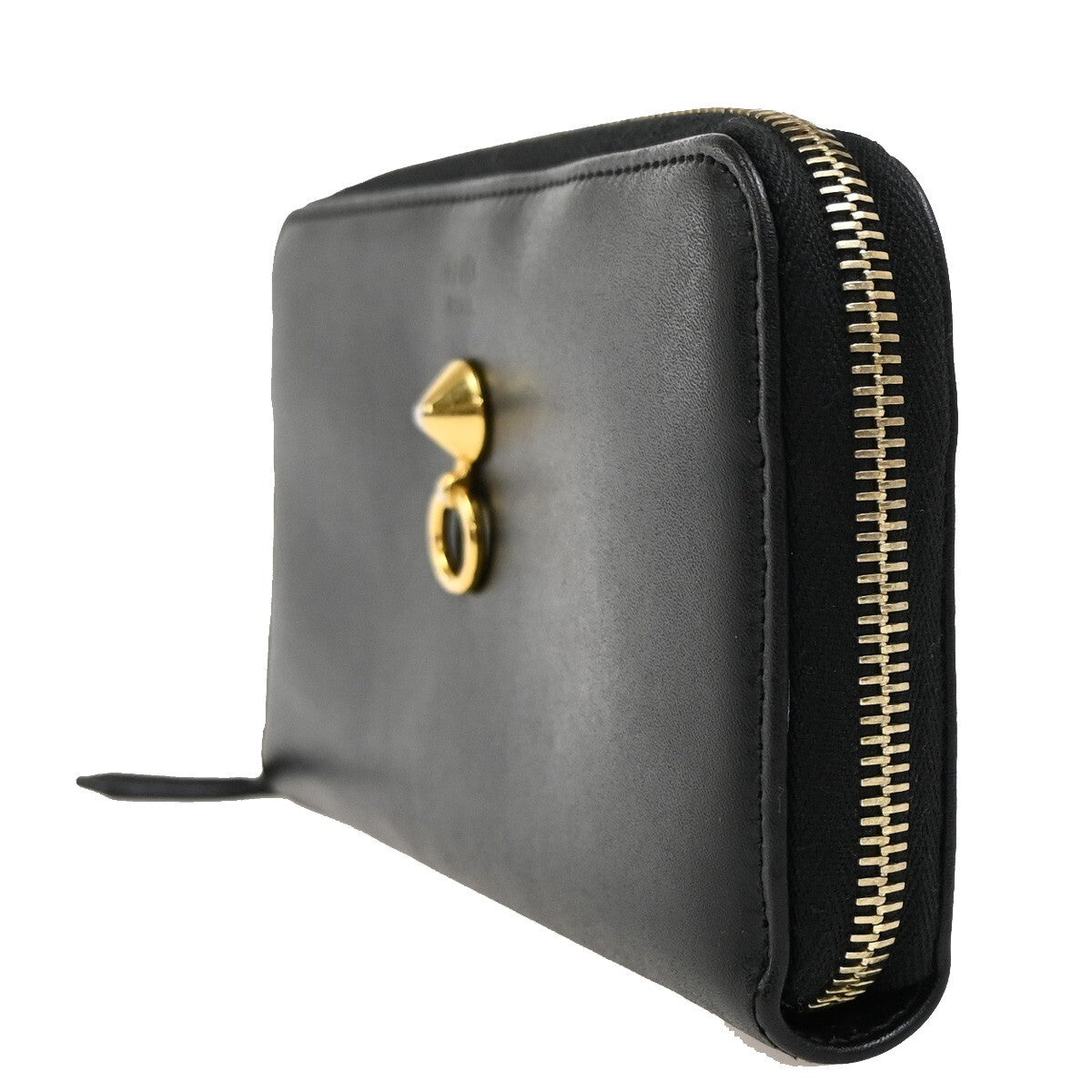 Fendi By The Way Zip Around Wallet Leather, BLACK, LEATHER, Wallets