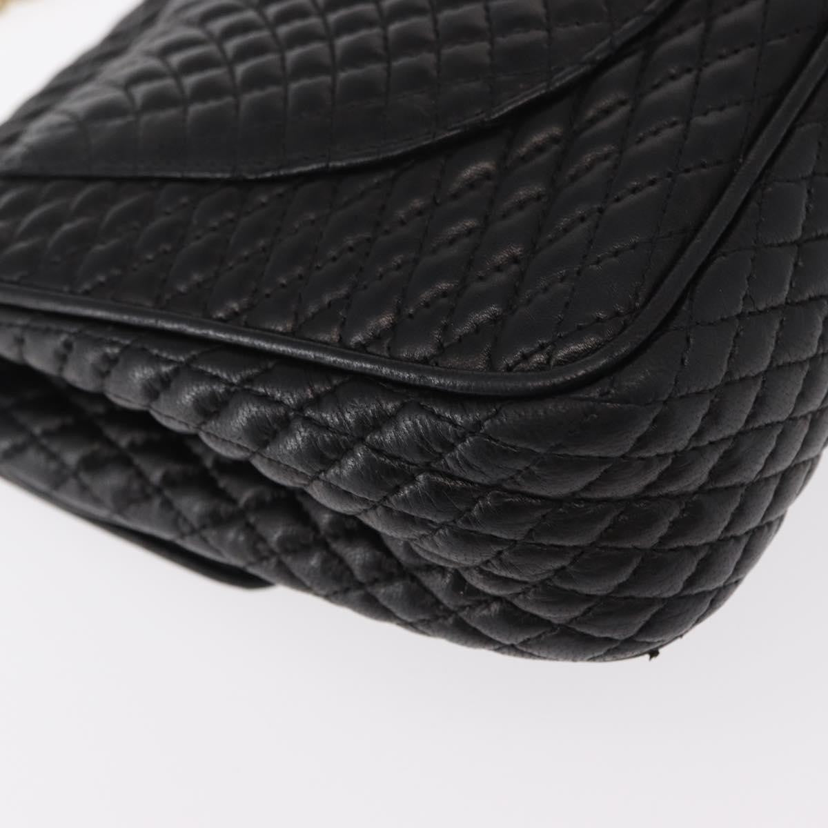Bally Vintage Chain Shoulder Bag Quilted Leather, Black, Leather, Shoulder Bag
