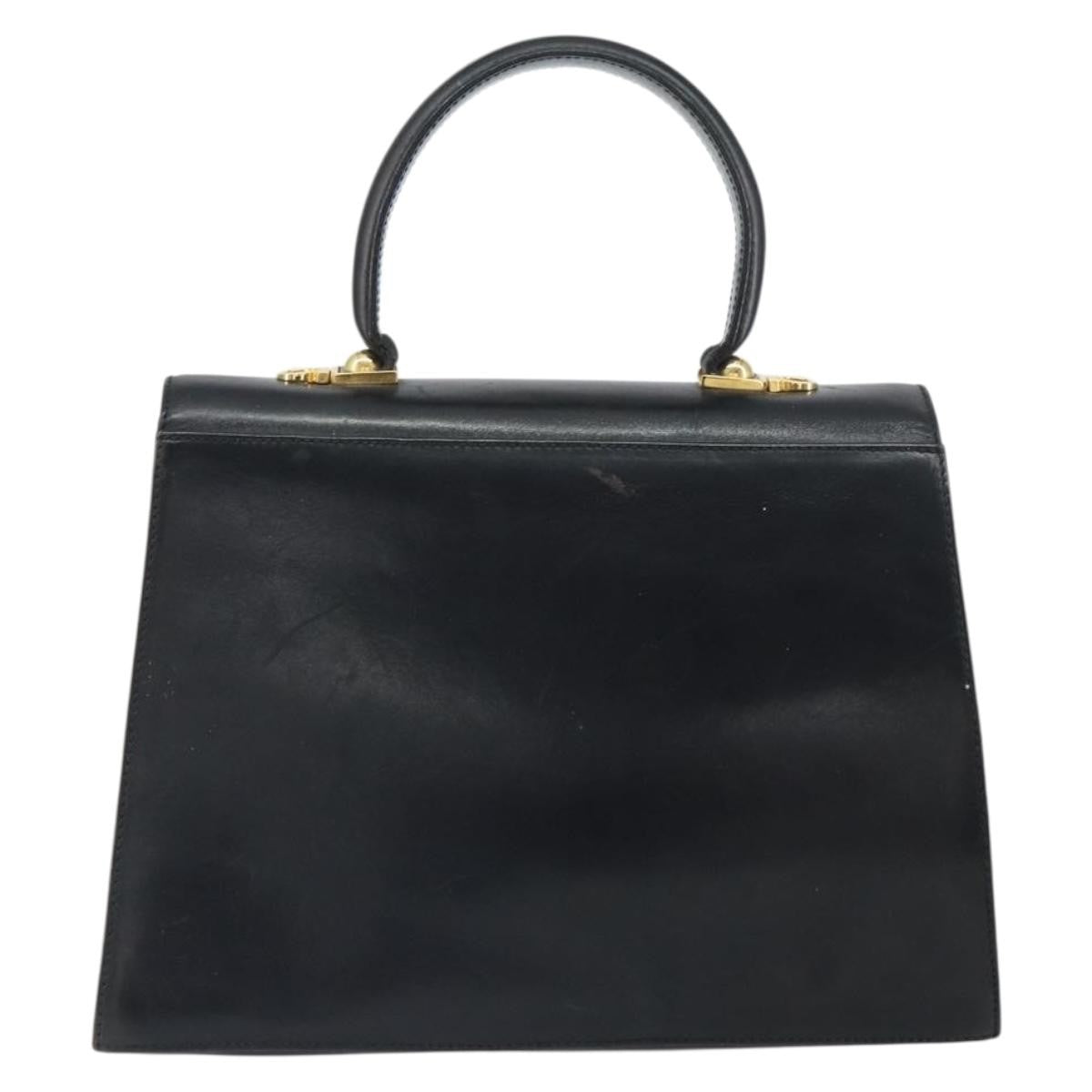Salvatore Ferragamo Convertible Top Handle Bag Leather, BLACK, LEATHER, Handbag