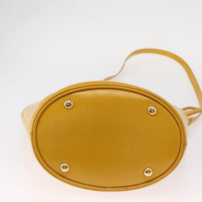 Prada Lux Convertible Bucket Tote Saffiano Leather, YELLOW, LEATHER, Handbag
