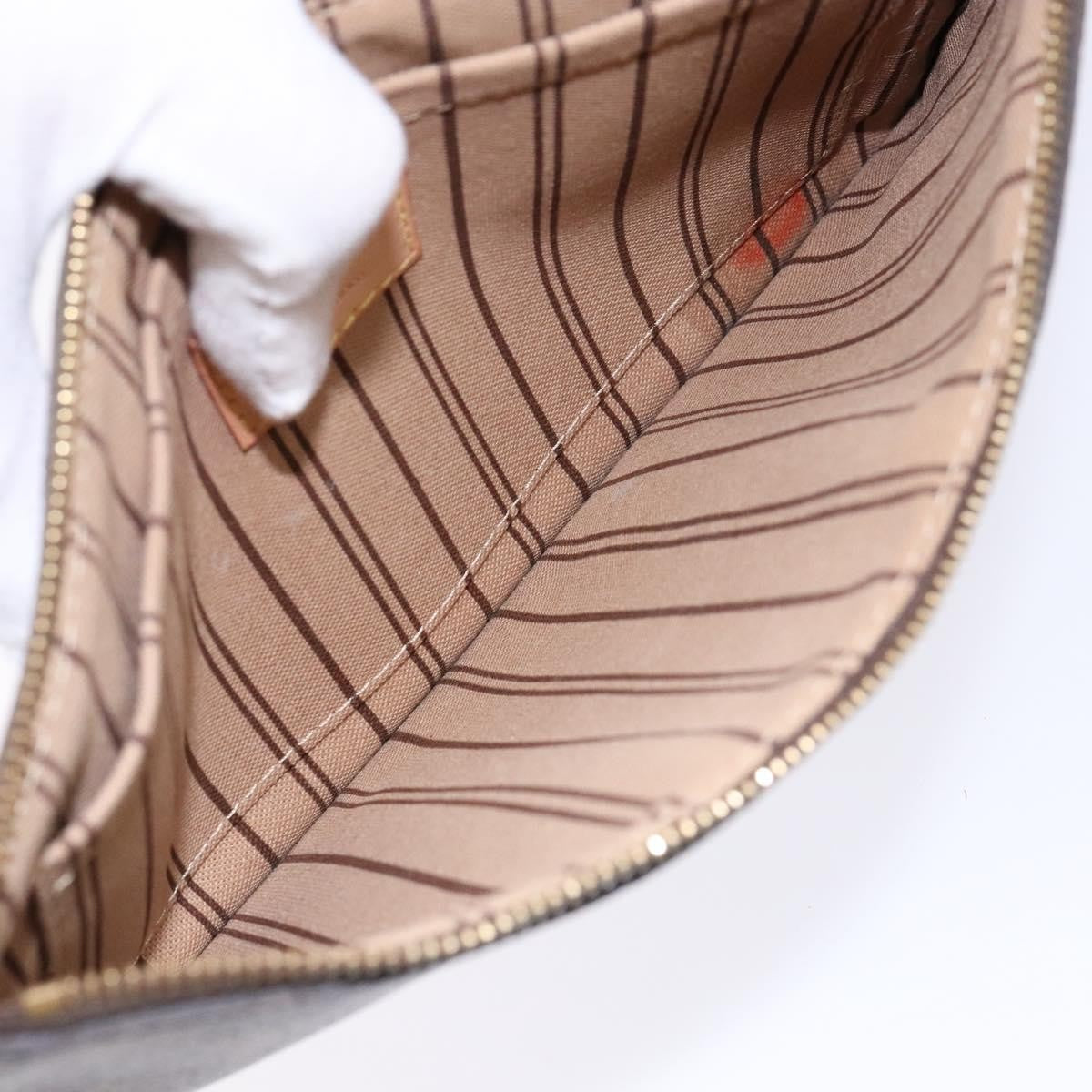 Louis Vuitton Neverfull Pochette Monogram Canvas, BROWN, CANVAS, Tote bag