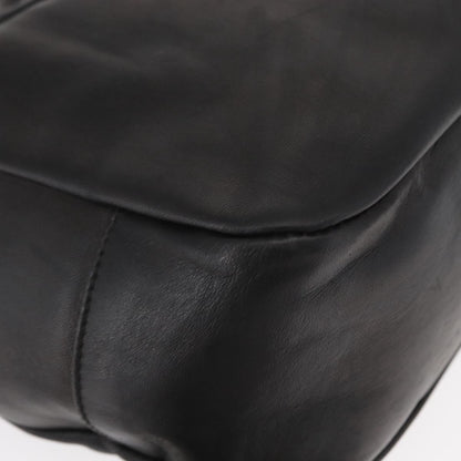 Salvatore Ferragamo Gancini Shoulder Bag Leather, BLACK, LEATHER, Shoulder bag
