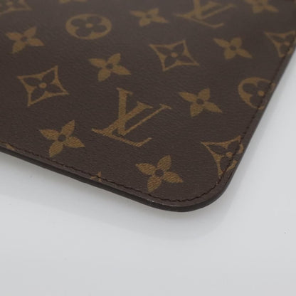 Louis Vuitton Neverfull Pochette Monogram Canvas, BROWN, CANVAS, Tote bag