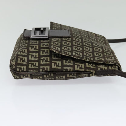 Fendi Mamma Baguette Shoulder Bag Canvas, BROWN, CANVAS, Shoulder bag