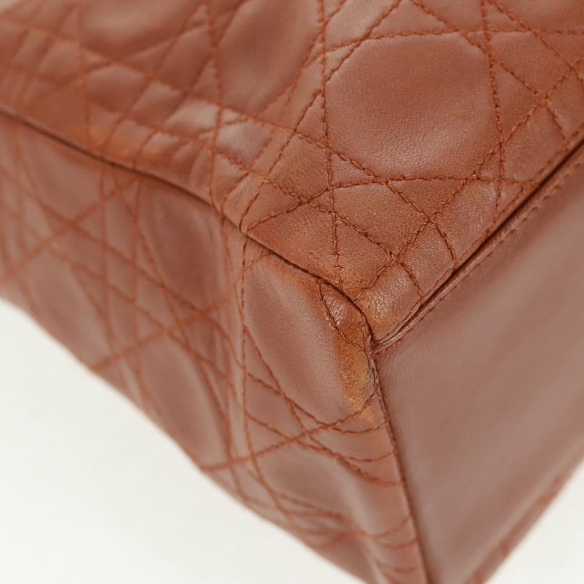 Christian Dior Vintage Lady Dior Bag Cannage Quilt Lambskin, BROWN, LEATHER, Handbag