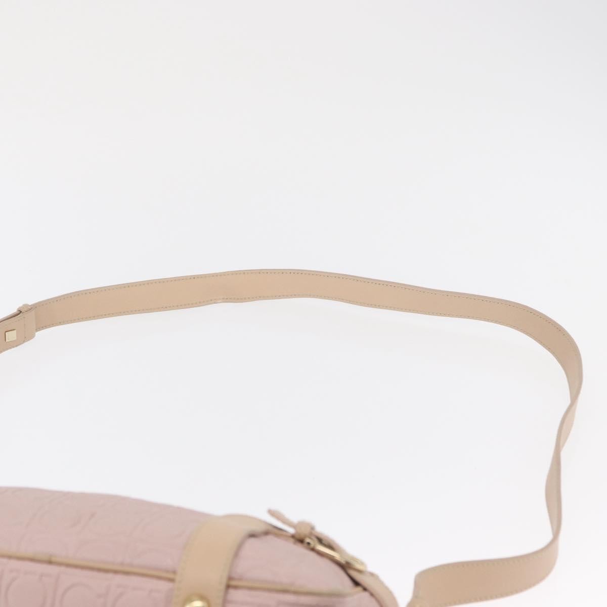 Salvatore Ferragamo Gancini Shoulder Bag Leather, PINK, LEATHER, Shoulder bag