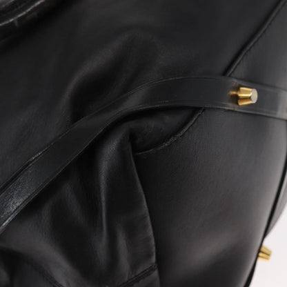 Burberry Vintage Tote Leather, BLACK, LEATHER, Tote bag