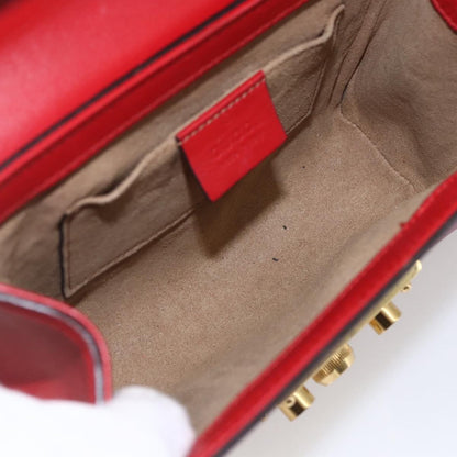 Gucci Padlock Shoulder Bag Leather, RED, LEATHER, Shoulder bag