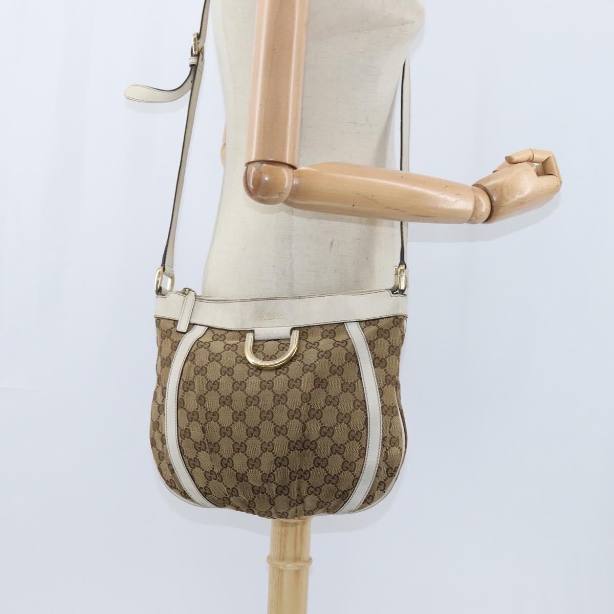 Gucci D Ring Messenger Bag GG Canvas, BEIGE, CANVAS, Shoulder bag