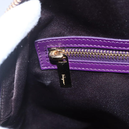 Salvatore Ferragamo Vintage Fiamma Satchel Leather, Purple, Leather, Handbag