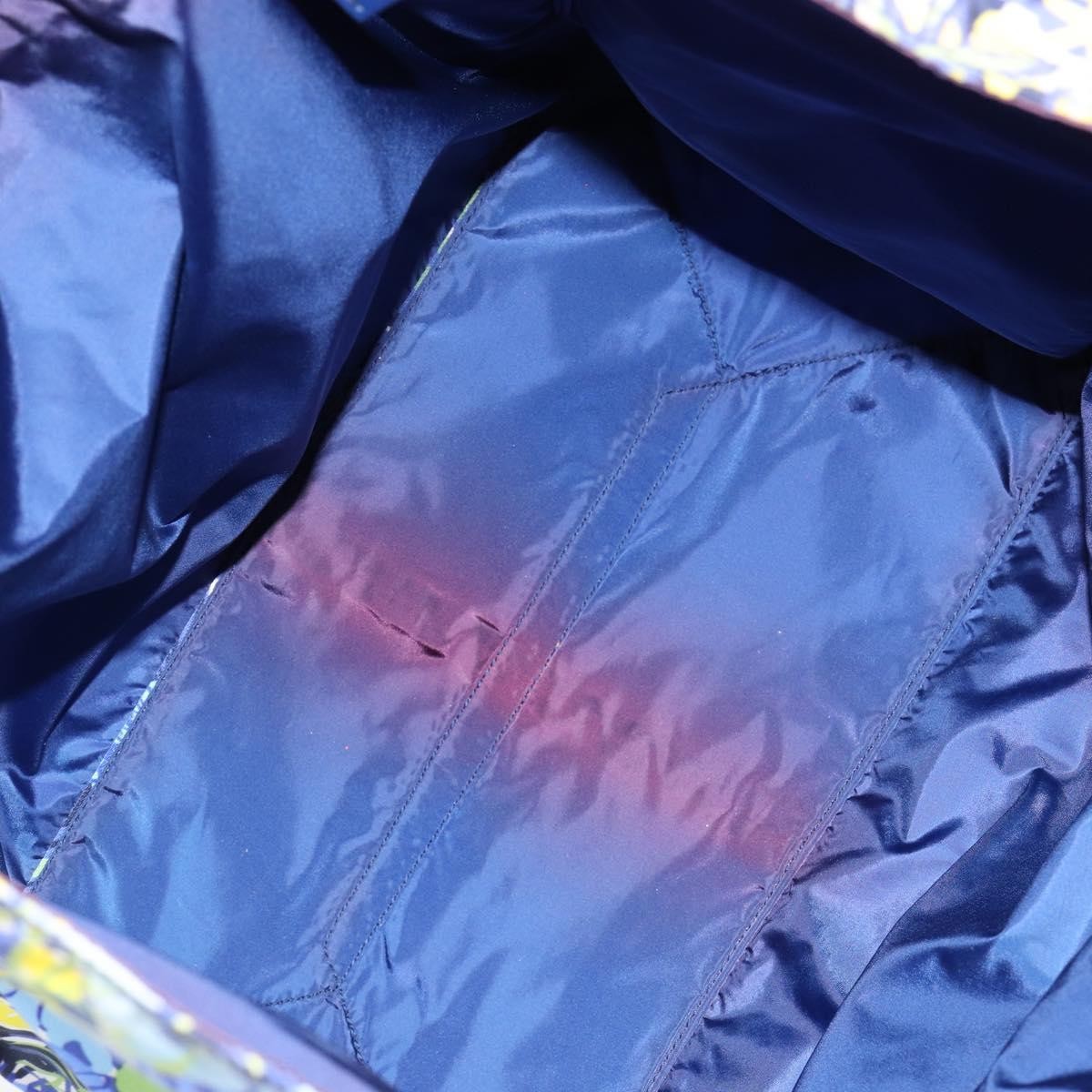 Prada Floreal Tote Printed Tessuto, Blue, Nylon, Tote Bag