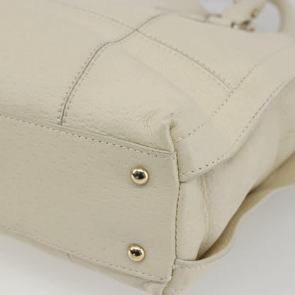 Salvatore Ferragamo Gancini handbag Leather, WHITE, LEATHER, Handbag