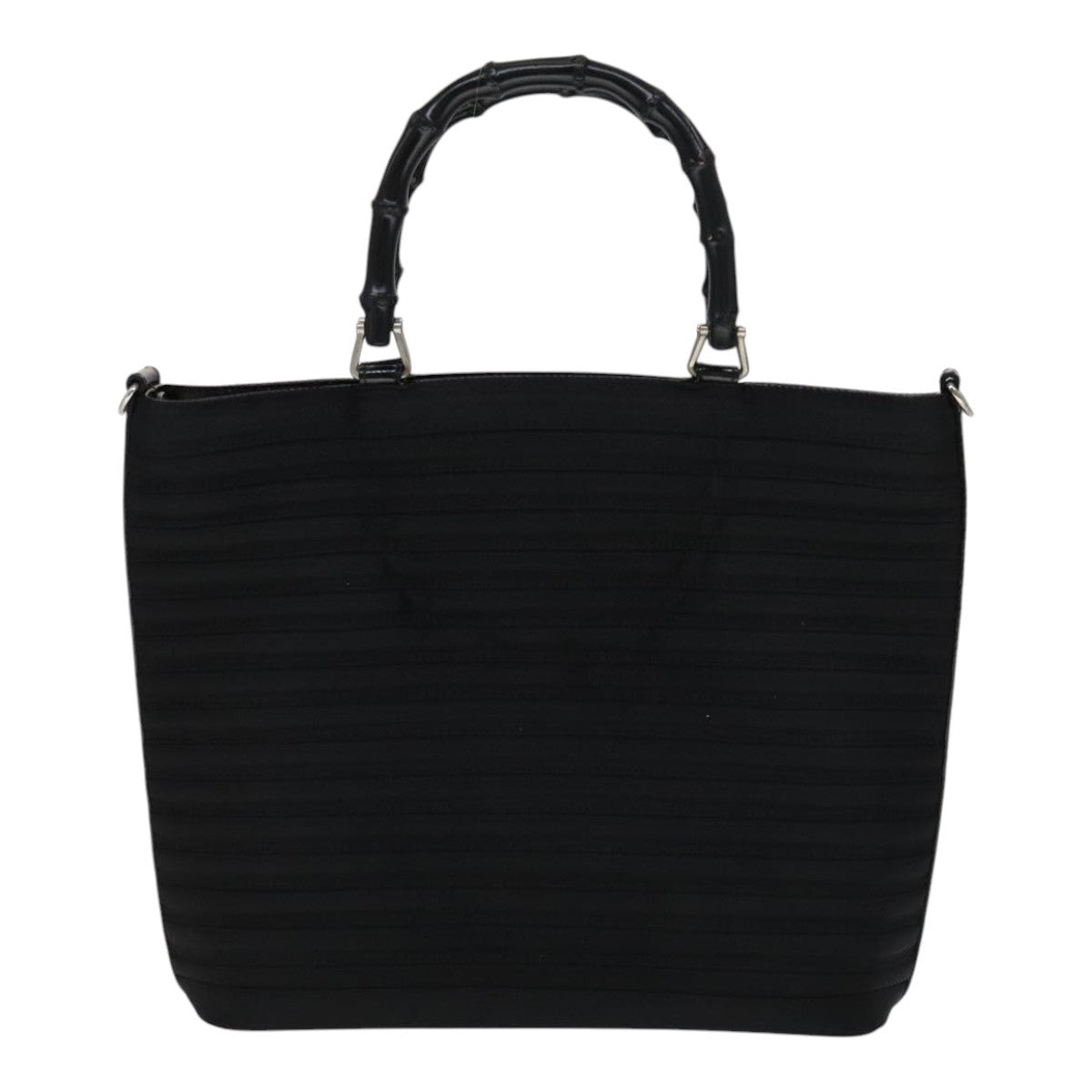 Gucci Vintage Bamboo Handle Bag Nylon, Black, Nylon, Handbag