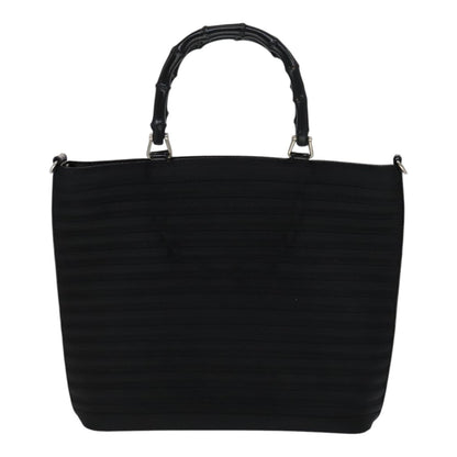 Gucci Vintage Bamboo Handle Bag Nylon, Black, Nylon, Handbag