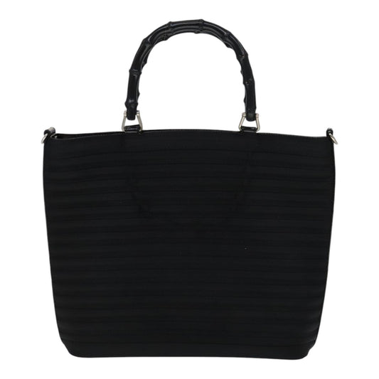 Gucci Vintage Bamboo Handle Bag Nylon, Black, Nylon, Handbag