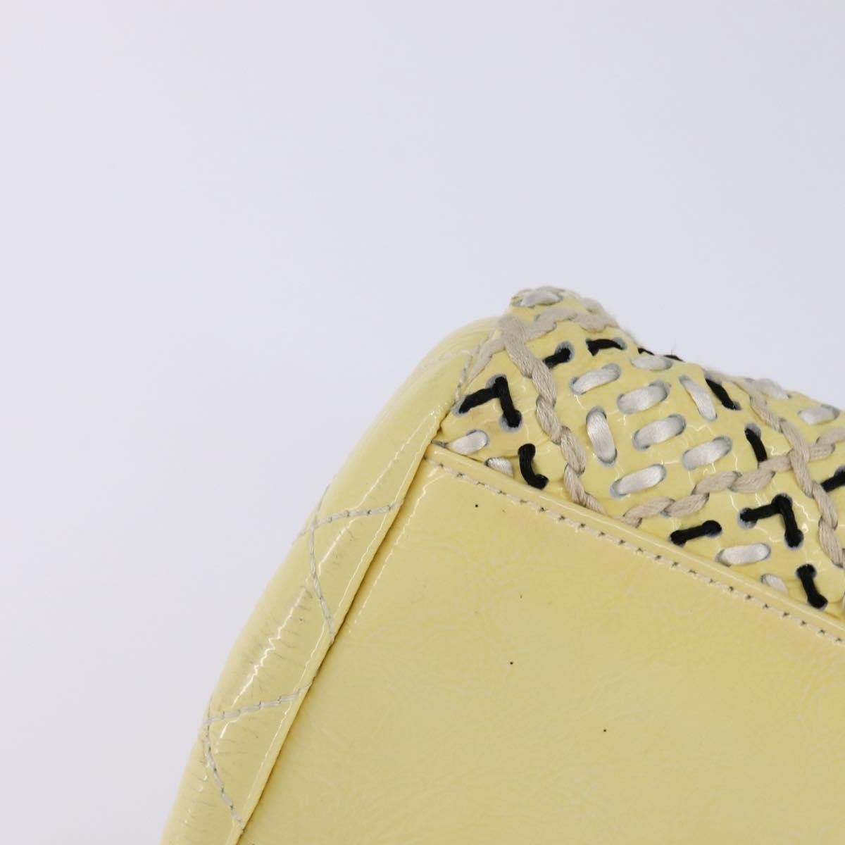 Chanel Just Mademoiselle Bag Woven Stitch Patent, BEIGE, PATENT_LEATHER, Handbag