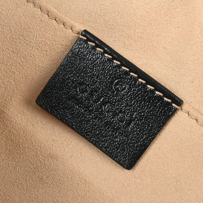 Gucci GG Marmont Shoulder Bag Diagonal Quilted GG Canvas with Leather, BEIGE, CANVAS, Shoulder bag