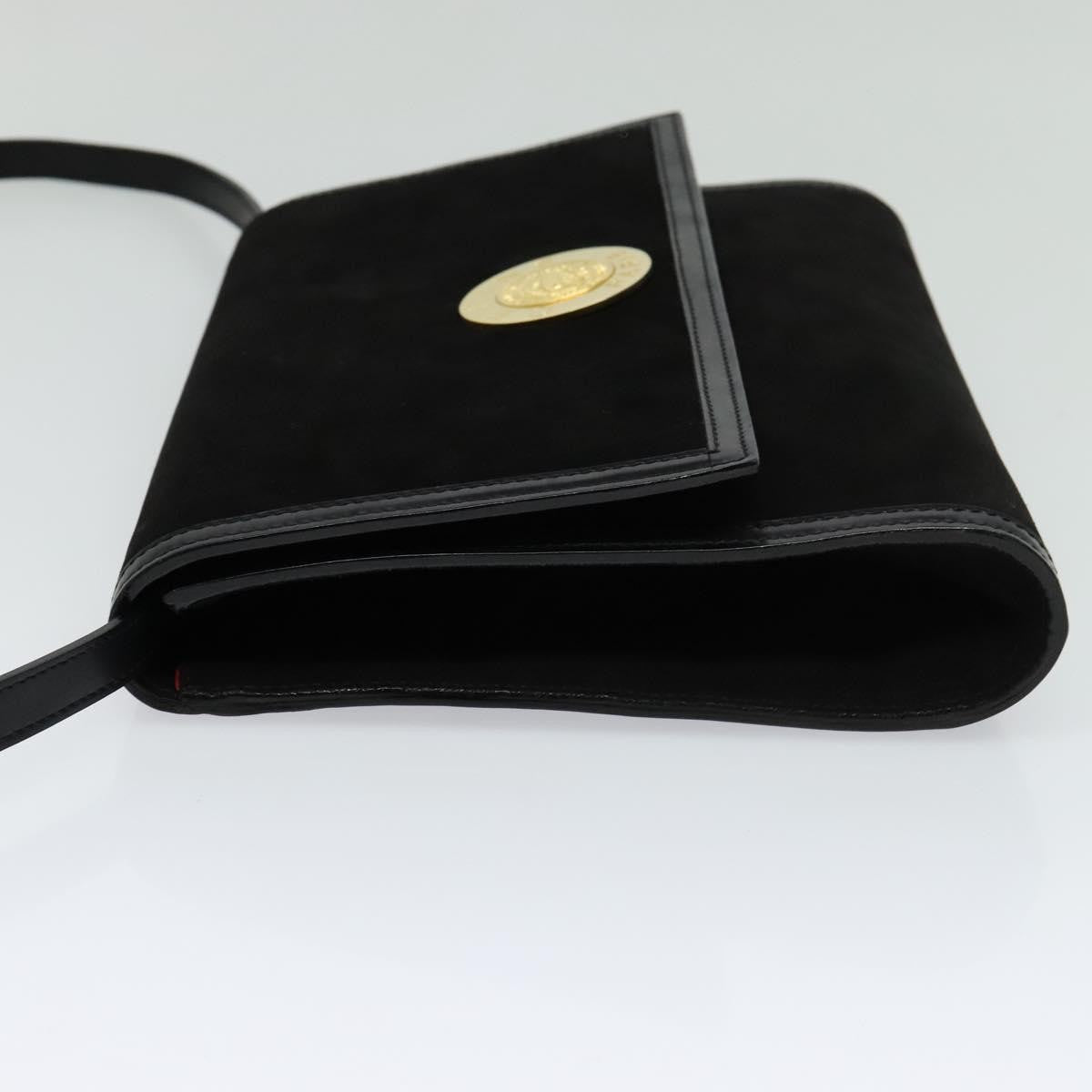 Celine Vintage Shoulder Bag Suede, BLACK, SUEDE, Shoulder bag