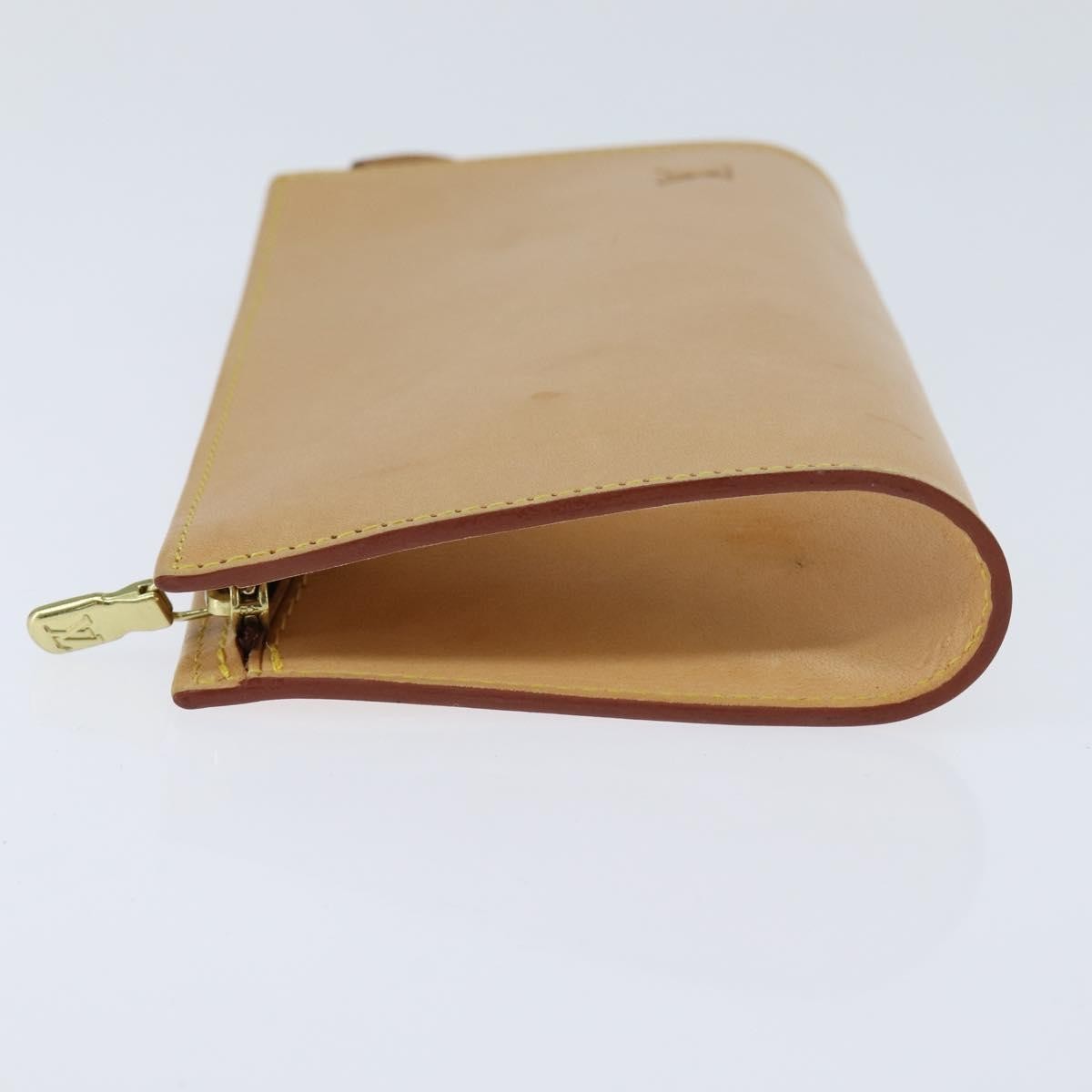 Louis Vuitton Pochette Accessoires Nomad Leather, BEIGE, LEATHER, Clutche & pouche