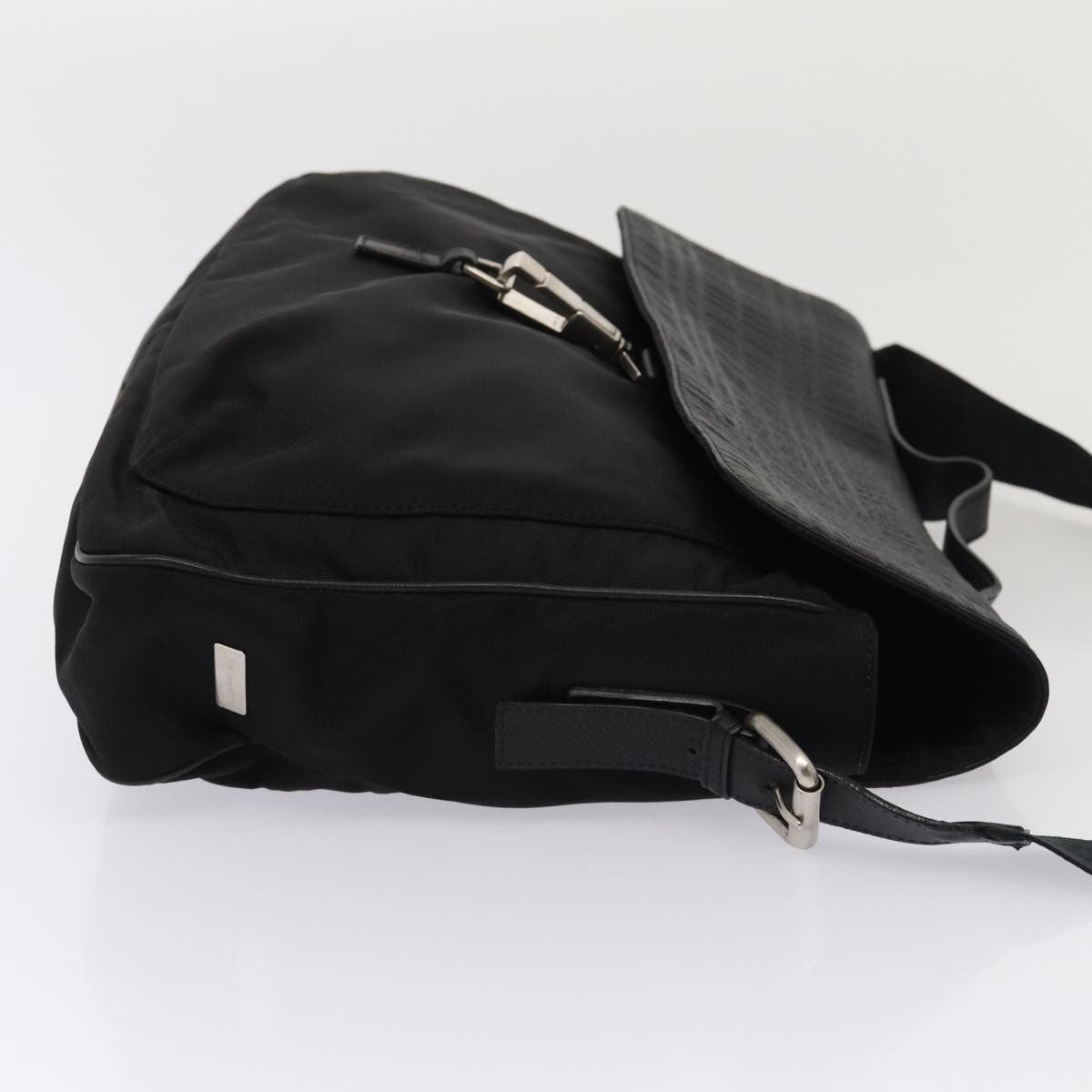Burberry Vintage Shoulder Bag Nylon, BLACK, NYLON, Shoulder bag