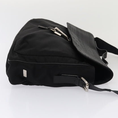 Burberry Vintage Shoulder Bag Nylon, BLACK, NYLON, Shoulder bag