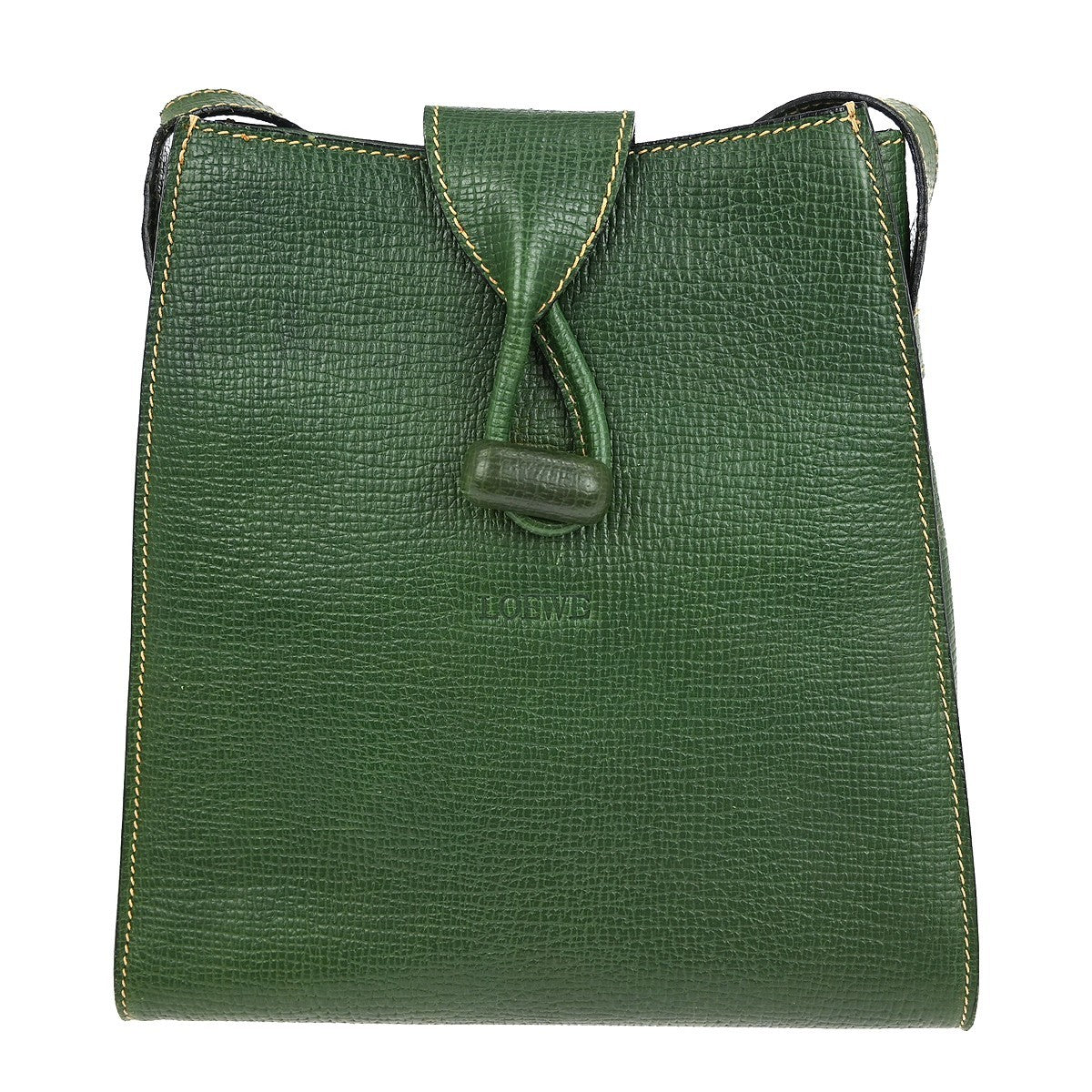 Loewe Vintage Shoulder Bag Leather, GREEN, LEATHER, Shoulder bag
