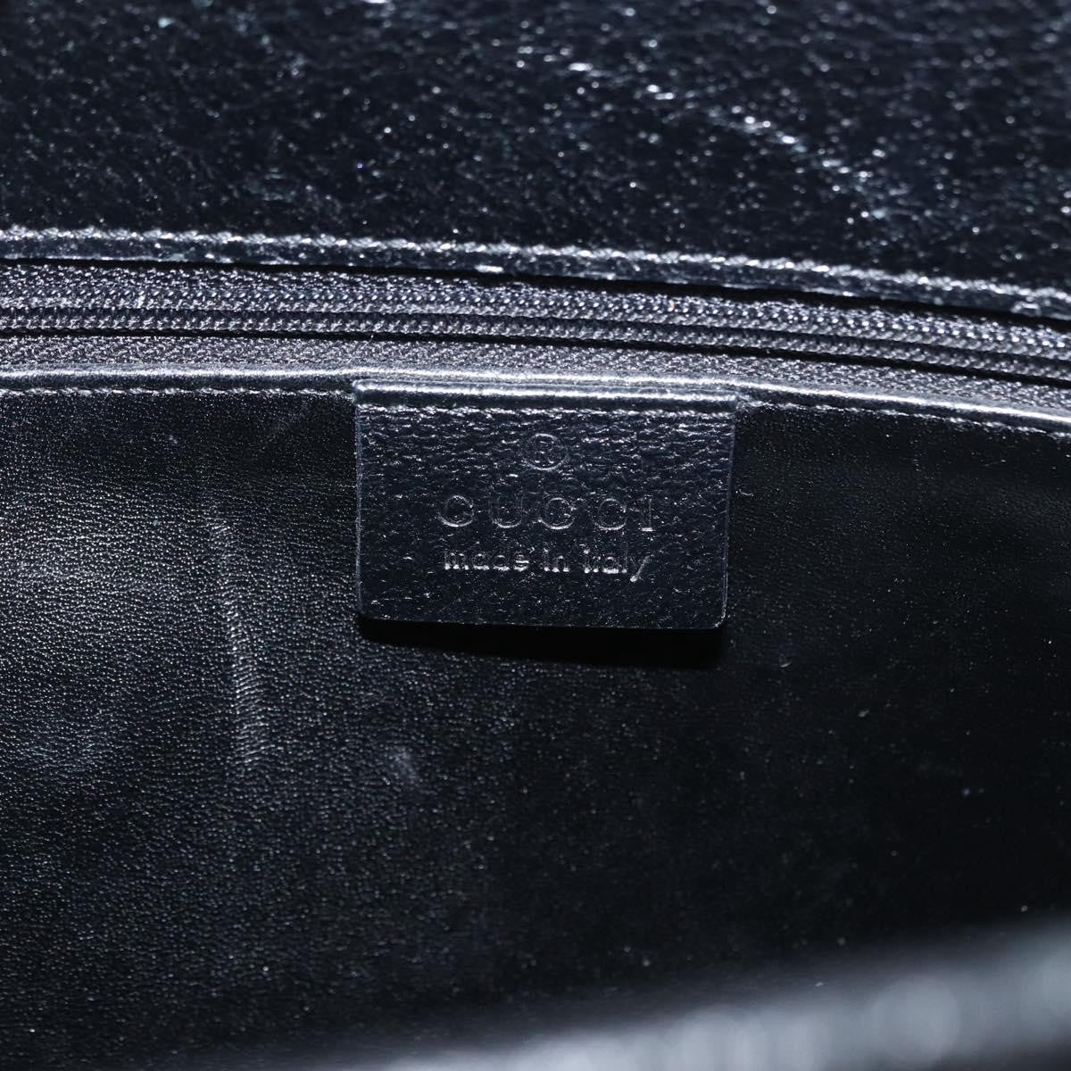 Gucci Vintage Bamboo Handle Bag Leather, BLACK, LEATHER, Handbag