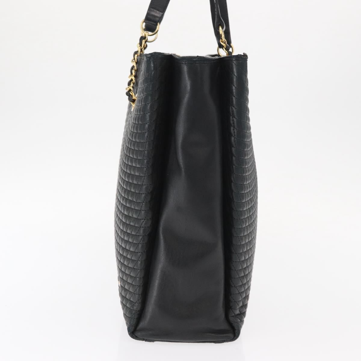 Bally Vintage Tote Bag Quilted Leather, Black, Leather, Tote Bag