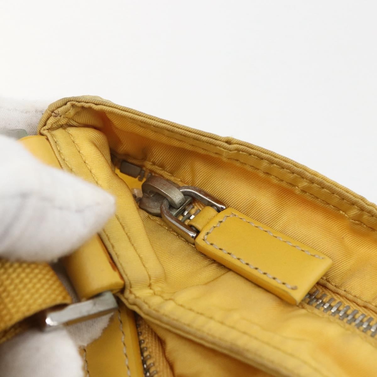 Prada Front Pocket Messenger Bag Tessuto, YELLOW, NYLON, Shoulder bag