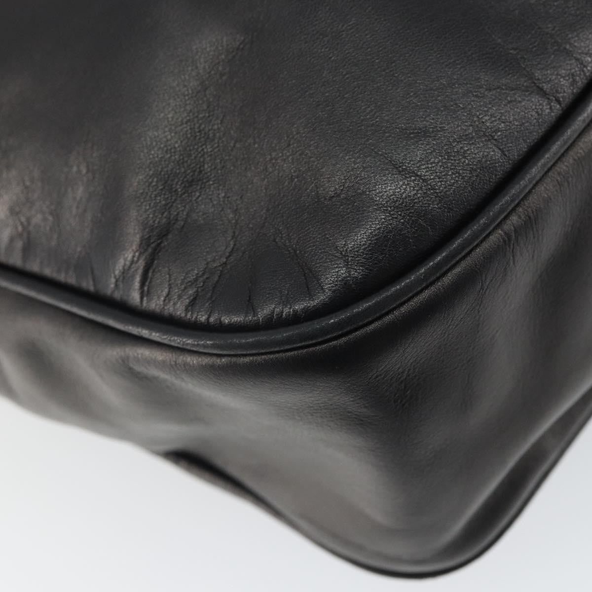 Celine Circle Logo Shoulder Bag Leather, BLACK, LEATHER, Shoulder bag
