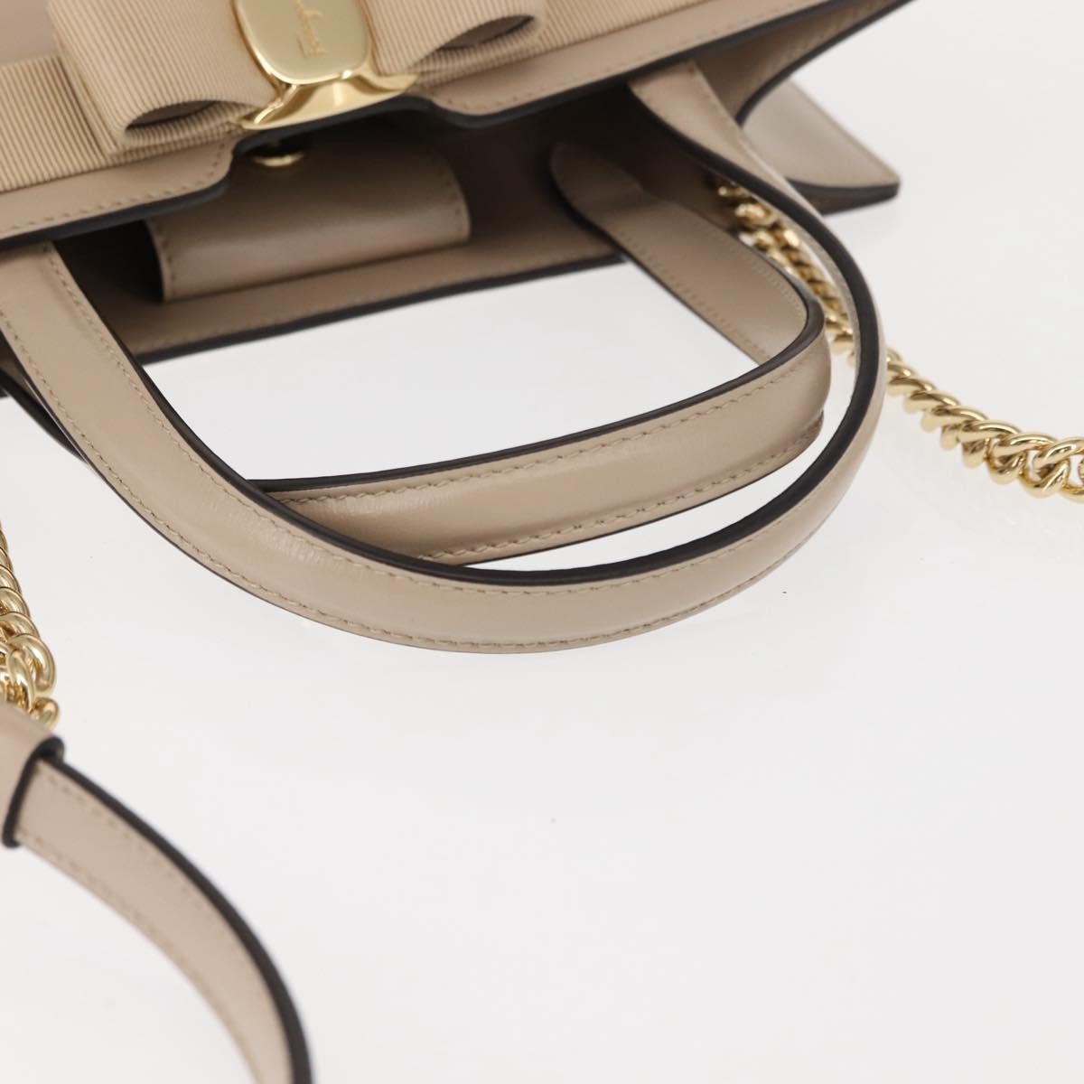 Salvatore Ferragamo Vara Bow Top Handle Convertible Tote Leather, BEIGE, LEATHER, Tote bag