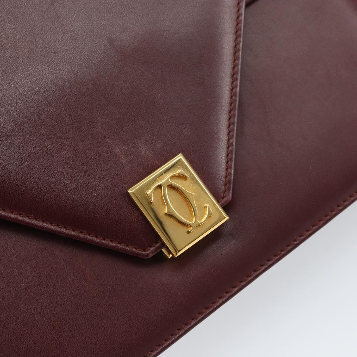 cartier Must de Cartier Shoulder Bag Leather, BURGUNDY, LEATHER, Shoulder bag