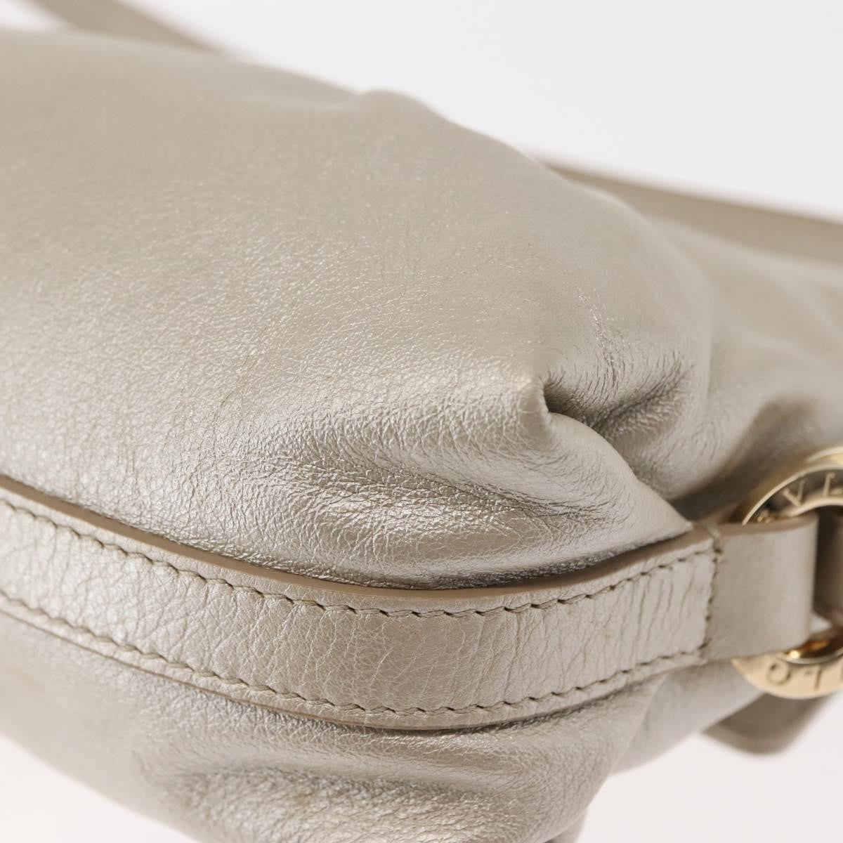 Bvlgari Chandra Flap Shoulder Bag Leather, Silver, Leather, Shoulder Bag
