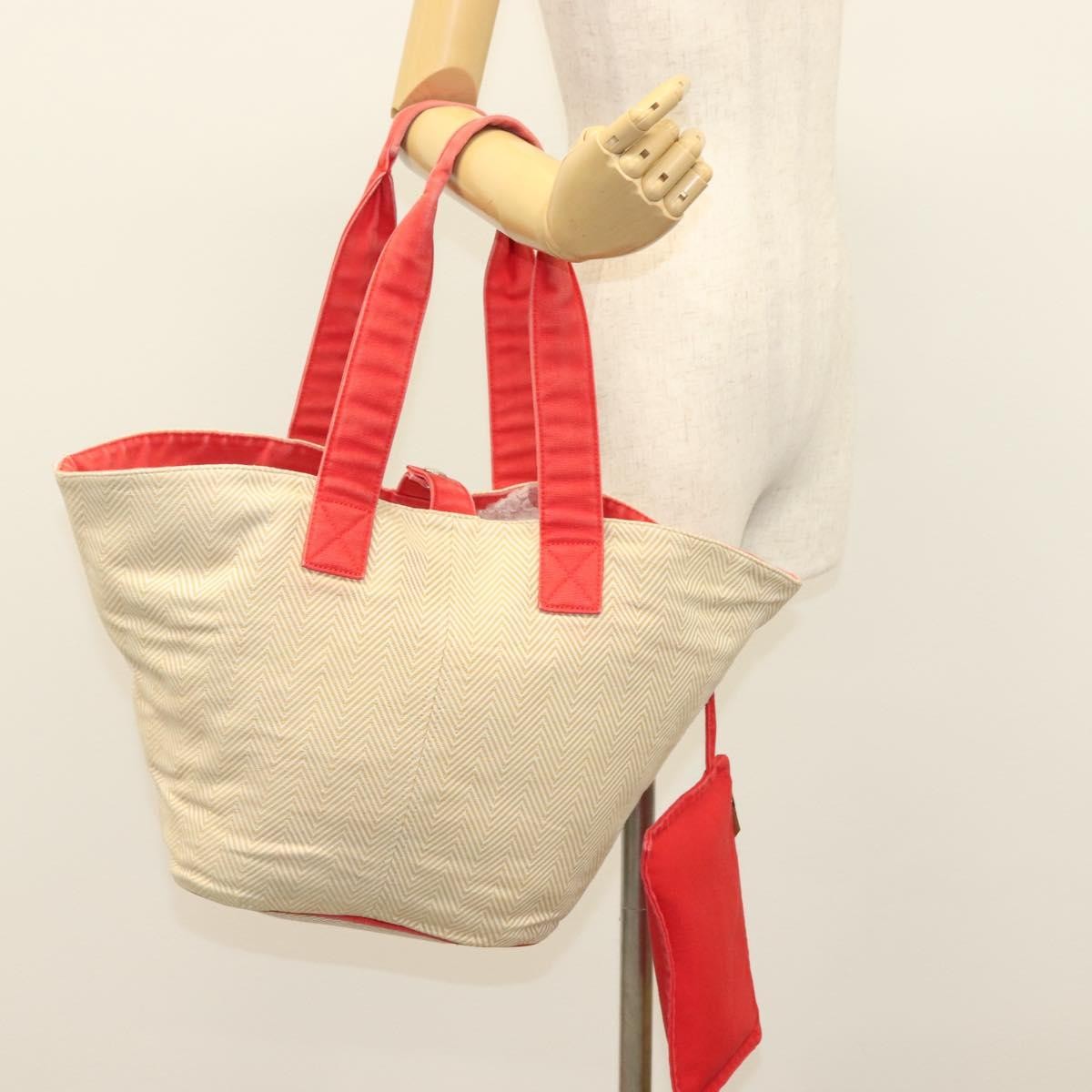 Hermes Panier De Plage Handbag Canvas, BEIGE, CANVAS, Tote bag