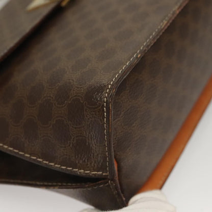 Celine Macadam Handbag Macadam with leather, BROWN, CANVAS, Handbag