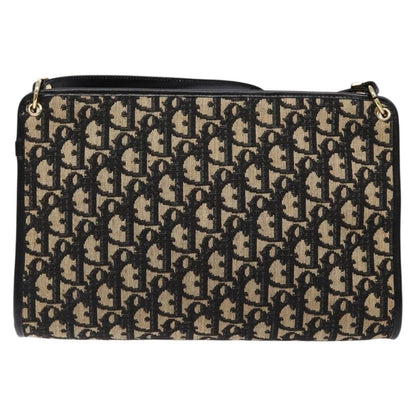 Christian Dior Vintage Trotter Shoulder Bag Canvas, NAVY, CANVAS, Shoulder bag
