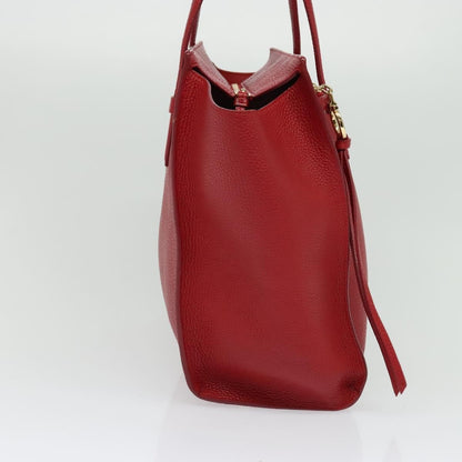 Salvatore Ferragamo Amy Tote Pebbled Leather, RED, LEATHER, Tote bag