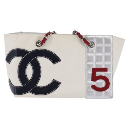 Chanel No.5 Tote Canvas and Leather, WHITE, CANVAS, Tote bag