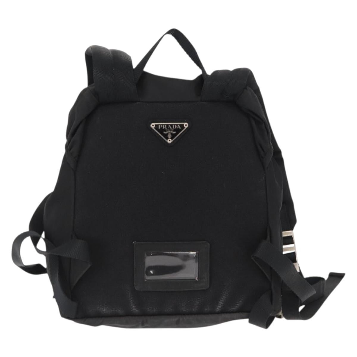 Prada Single Buckle Pocket Backpack Tessuto, BLACK, NYLON, Backpack