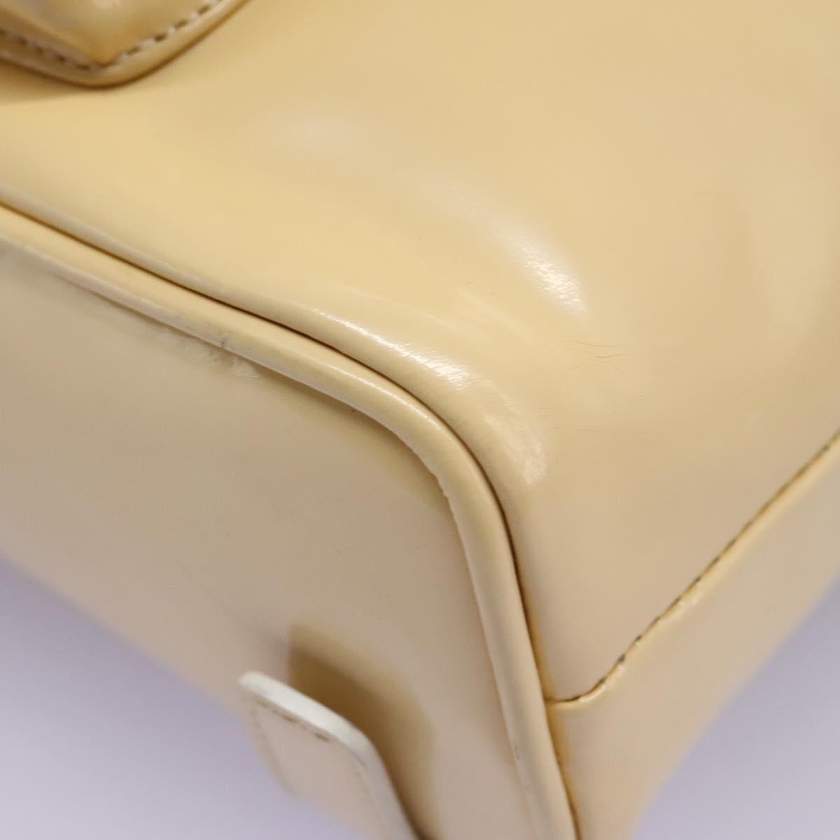Gucci Vintage Bamboo Backpack Patent, Beige, Patent Leather, Backpack