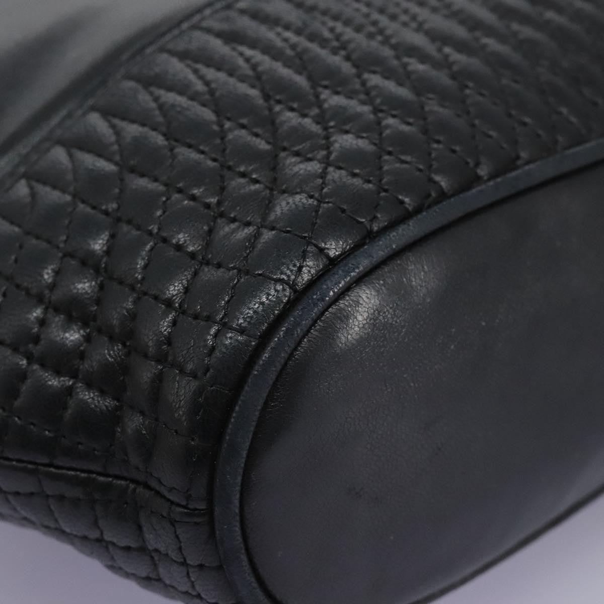 Bally Vintage Handbag Quilted Leather, Black, Leather, Handbag