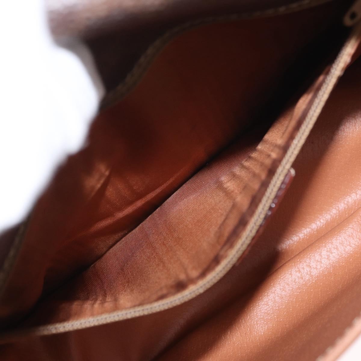 Celine Vintage Macadam Shoulder Bag Canvas and Leather, BROWN, CANVAS, Shoulder bag
