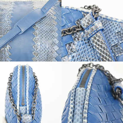 Bottega Veneta Intrecciato Shoulder bag Leather, Blue, Leather, Handbag
