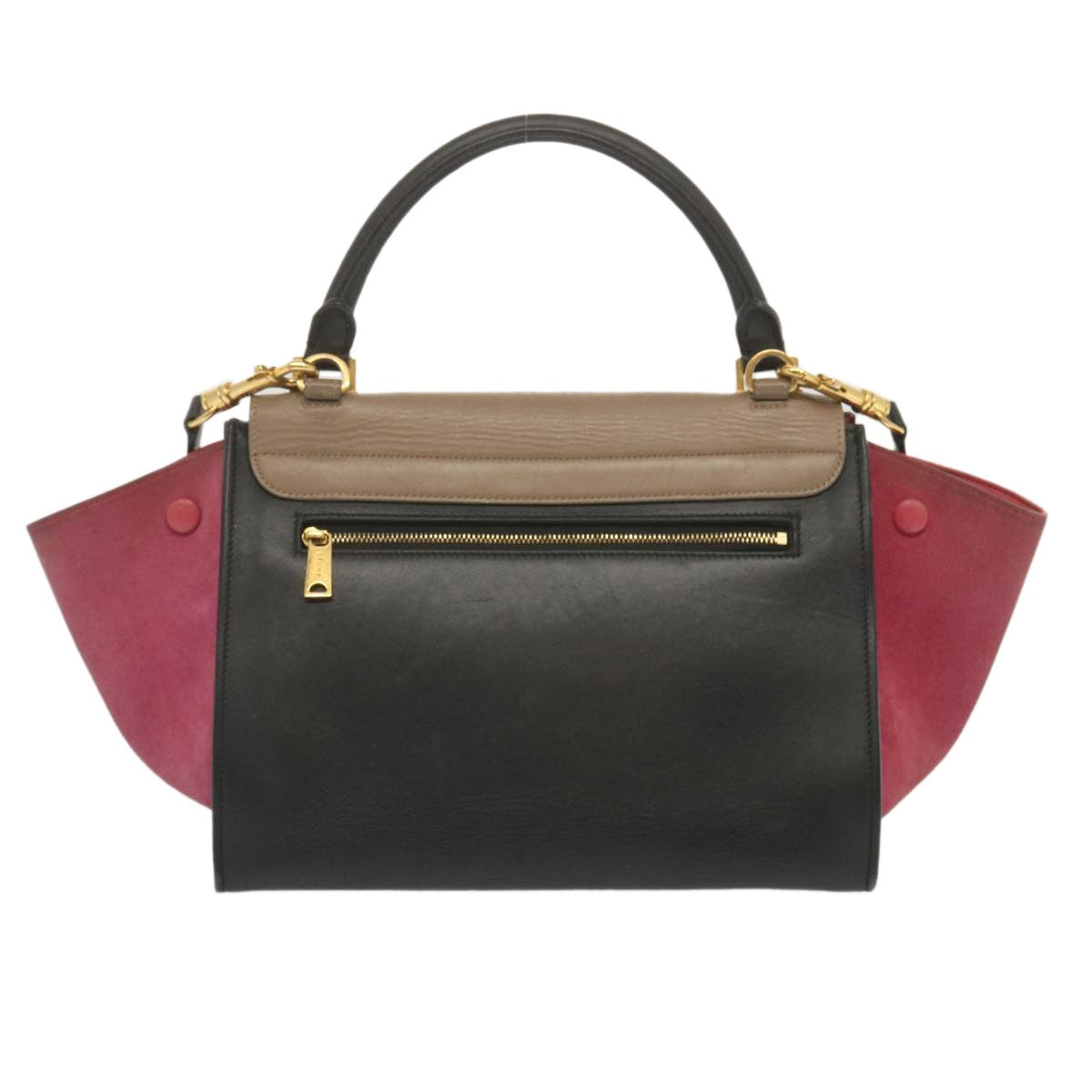 Celine Trapeze Bag Leather with Suede, MULTICOLOUR, LEATHER, Handbag