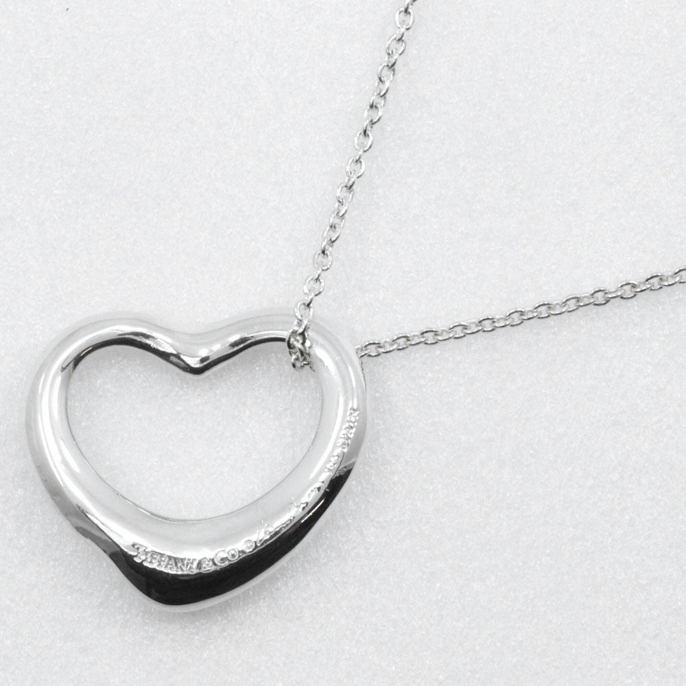 Tiffany & Co. Elsa Peretti Open Heart Pendant Necklace Sterling Silver, SILVER, SILVER, Necklace