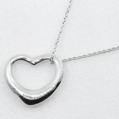 Tiffany & Co. Elsa Peretti Open Heart Pendant Necklace Sterling Silver, SILVER, SILVER, Necklace