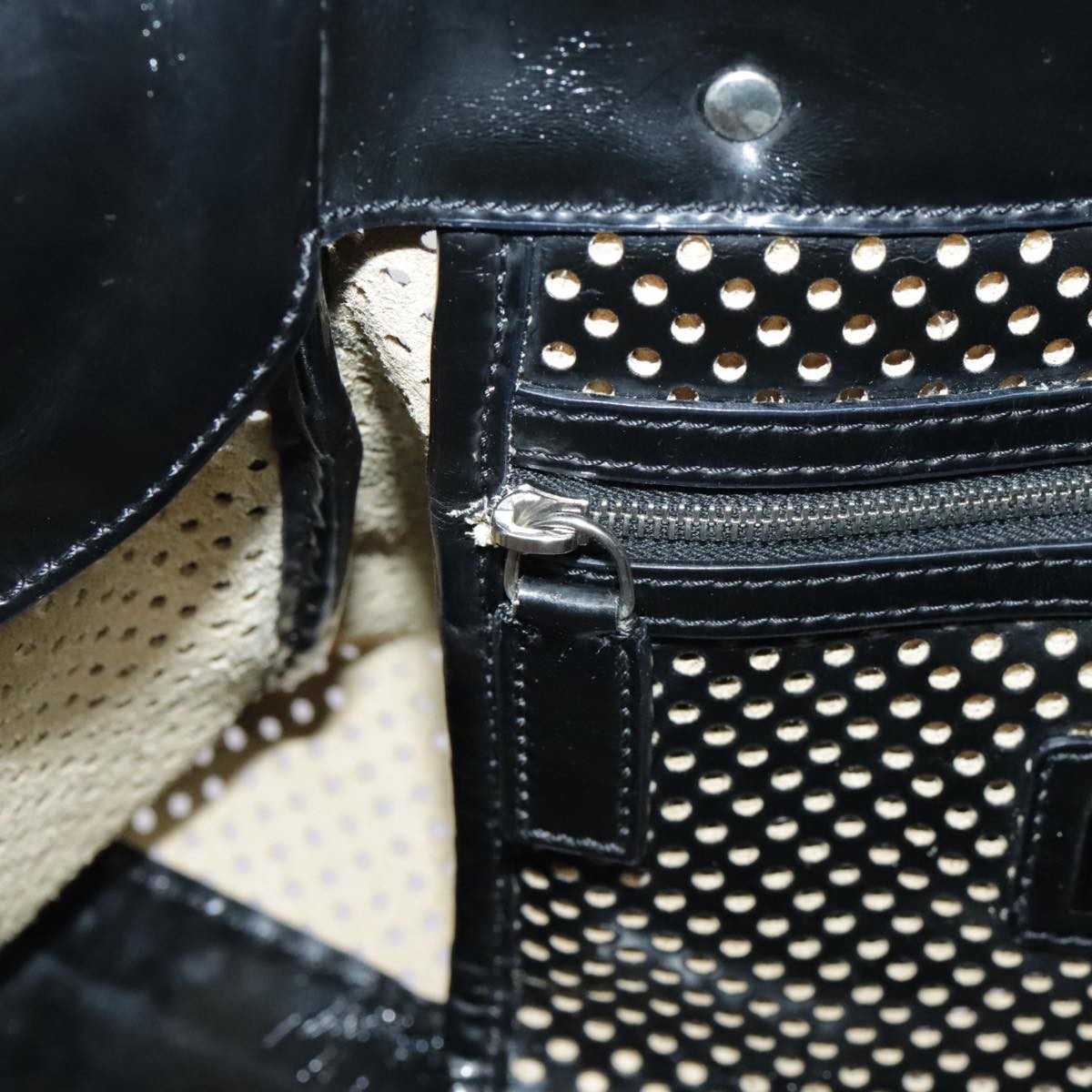Fendi Bag Du Jour Perforated Leather, BLACK, LEATHER, Handbag