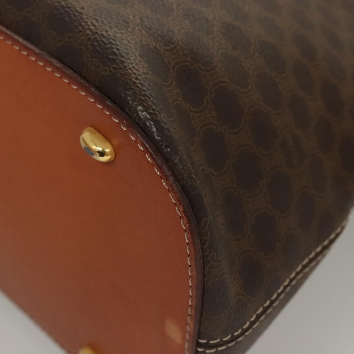 Celine Macadam Handbag Macadam with leather, Brown, Canvas, Handbag