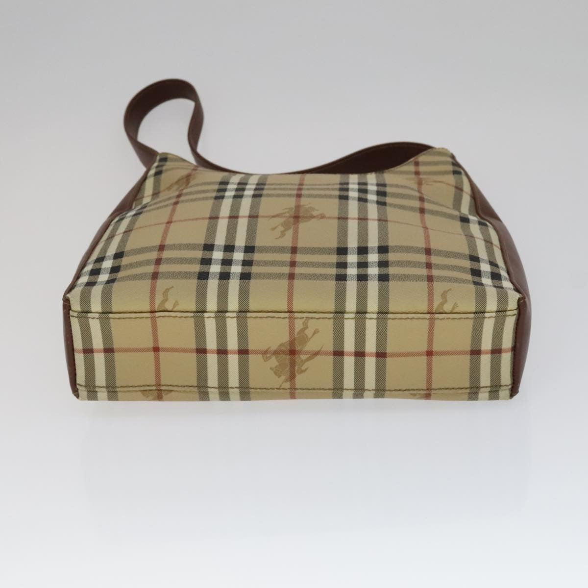 Burberry Shoulder Bag Haymarket Coated Canvas, BEIGE, PVC, Shoulder bag